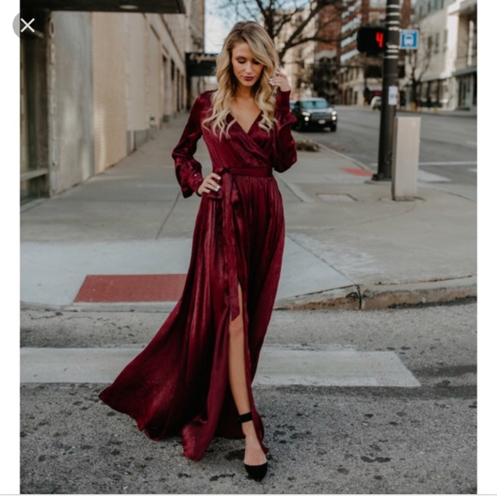 VICI Burgundy Diana Maxi Dress